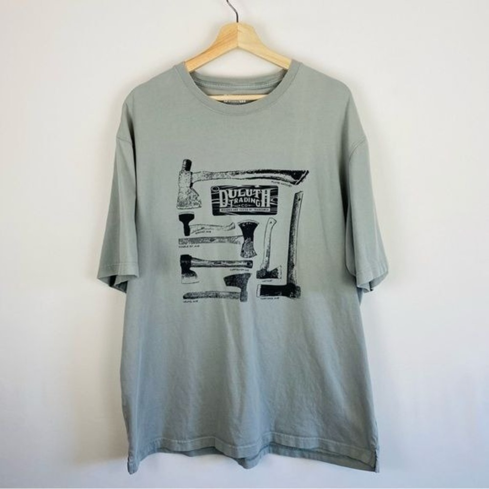 Duluth Trading Co. Ax‎ Long Tail Cotton Short Sleeve Tee Shirt Size Large